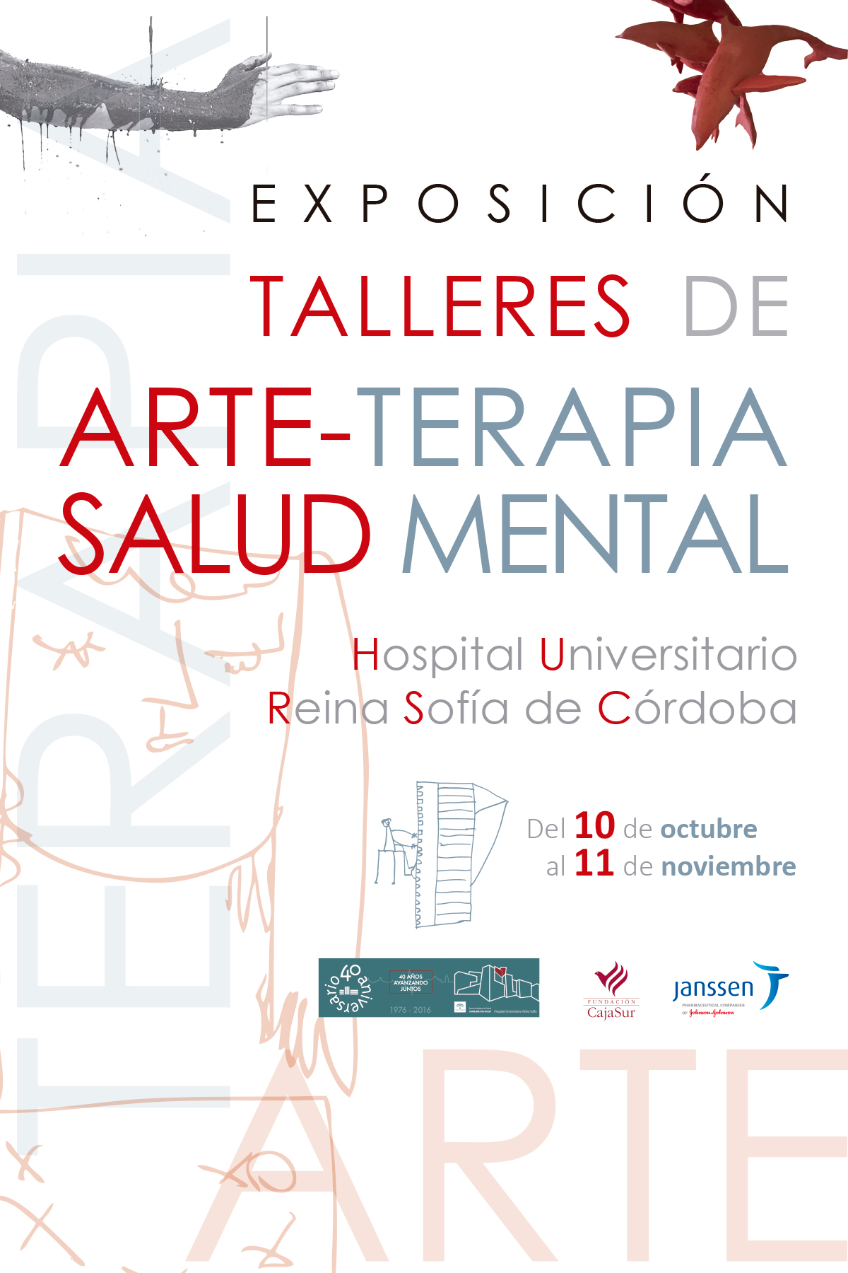 Cartel Grande Exposición Arte-Terapia en la salud mental